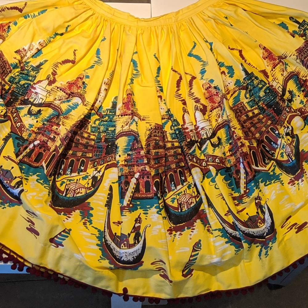 Printed Folk Skirt by Pinup Couture